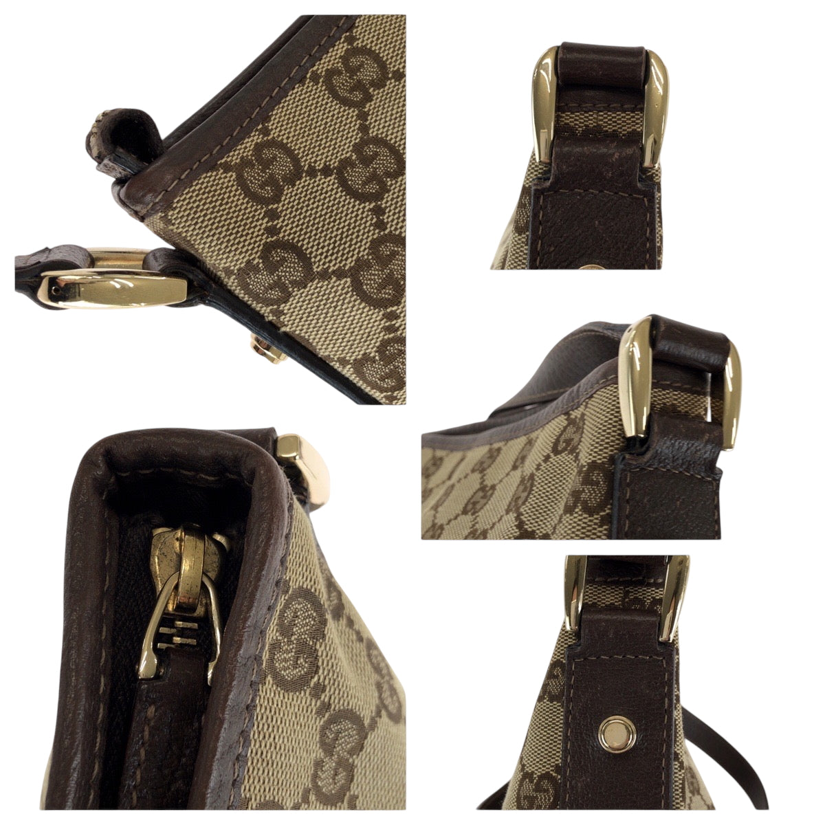 GUCCI Shoulder Bag 131326 GG canvas Brown Shoulder Bag pochette Abbey Women Used Authentic