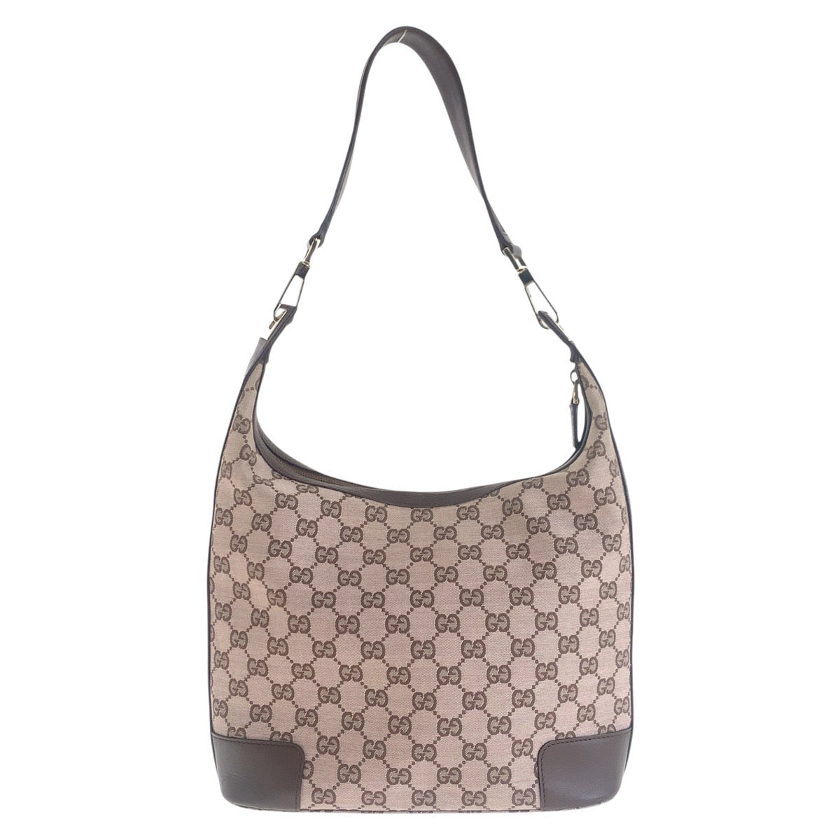 GUCCI Shoulder Bag 001 4204 GG canvas, leather Brown Pink Beige Gold Metal Women Used Authentic