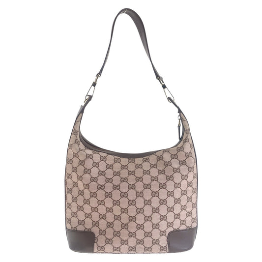 GUCCI Shoulder Bag 001 4204 GG canvas, leather Brown Pink Beige Gold Metal Women Used Authentic