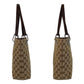 GUCCI Tote Bag 120840 GG canvas, leather Beige Brown SilverMetal Tote Bag Shoulder Bag Women Used Authentic
