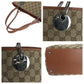 GUCCI Tote Bag 120836 GG canvas Brown Silver Metal Tote Bag Shoulder Bag Women Used Authentic