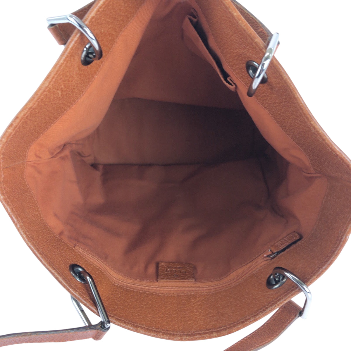 GUCCI Tote Bag 120836 GG canvas Brown Silver Metal Tote Bag Shoulder Bag Women Used Authentic