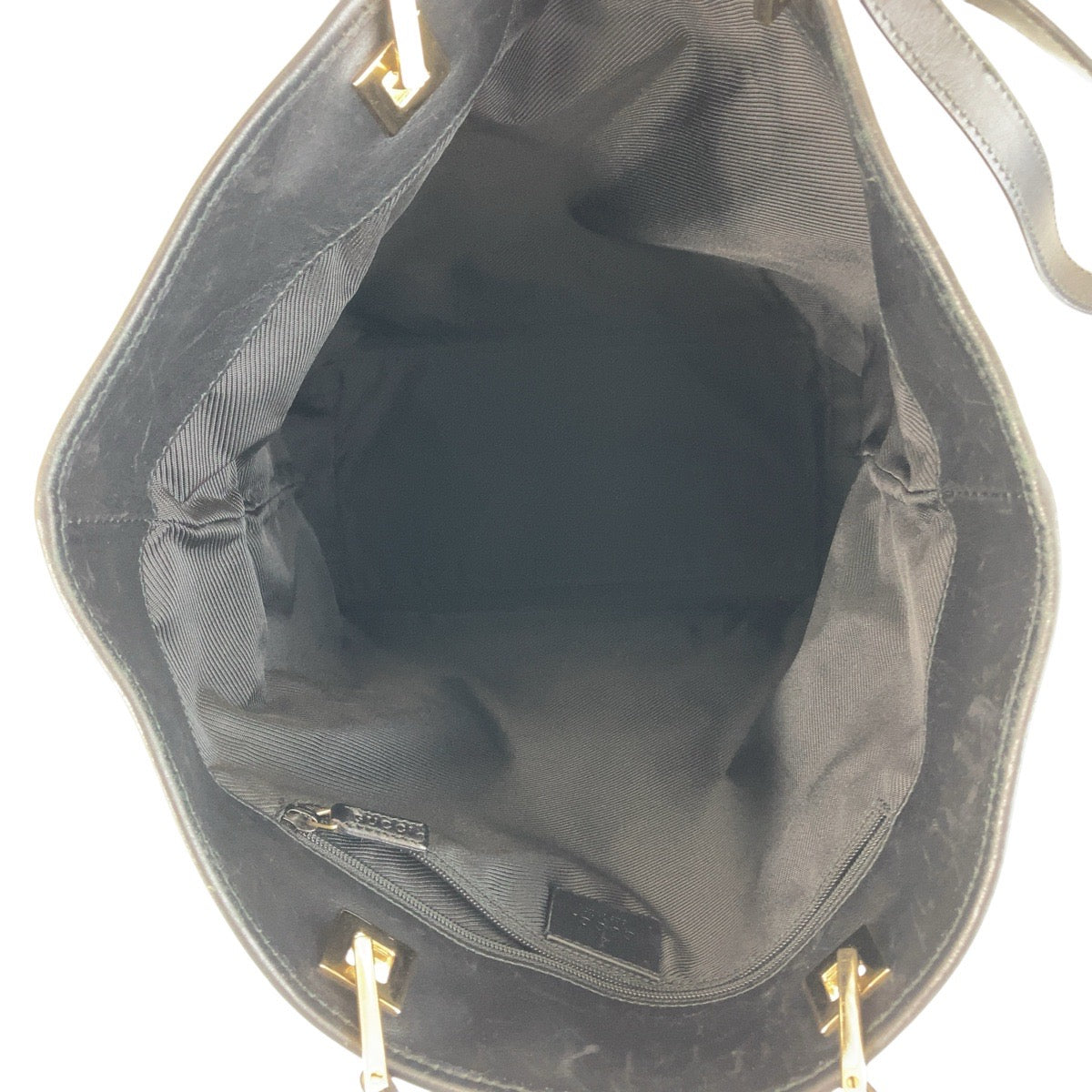 GUCCI Tote Bag 002 1098 GG canvas, leather Black GoldMetal Tote Bag Shoulder Bag Women Used Authentic