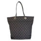GUCCI Tote Bag 31243 GG canvas, leather Black SilverMetal Tote Bag Shoulder Bag Women Used Authentic