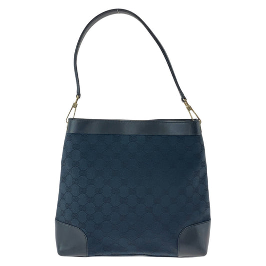 GUCCI Shoulder Bag 33900 GG canvas, leather Black GoldMetal Women Used Authentic