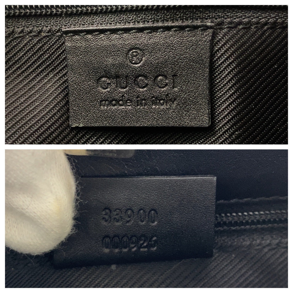 GUCCI Shoulder Bag 33900 GG canvas, leather Black GoldMetal Women Used Authentic