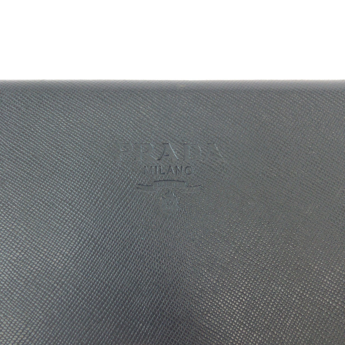 PRADA business bag leather Black GoldMetal business bag clutch bag Safiano logo Women Used Authentic
