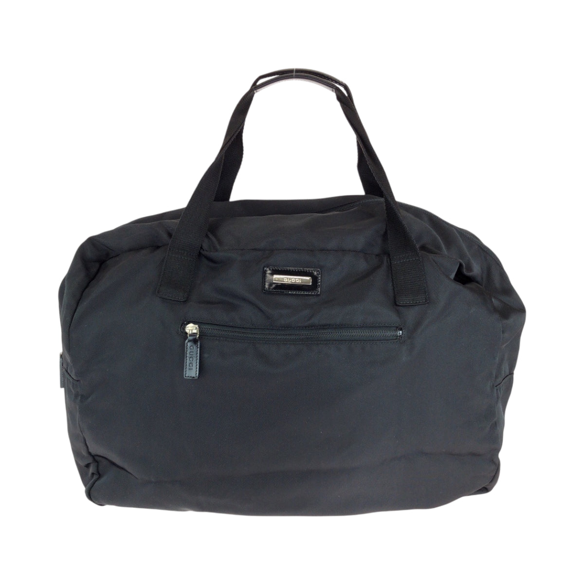GUCCI Boston Duffel bag 012 0389 Nylon Black SilverMetal Boston Duffel bag Handbag Women Used Authentic
