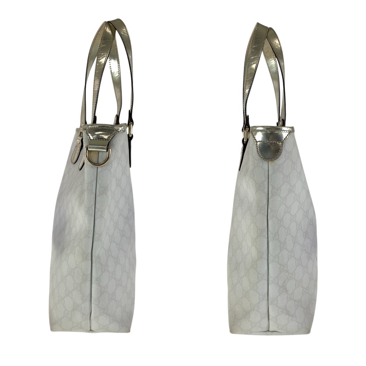 GUCCI Tote Bag 189896 GG Supreme canvas, enamel White gold Tote Bag Shoulder Bag Women Used Authentic