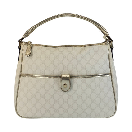 GUCCI Handbag 189898 GG Supreme Canvas white Handbag Women Used Authentic