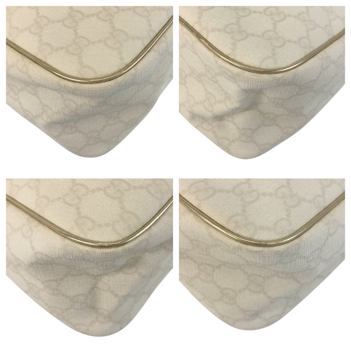 GUCCI Handbag 189898 GG Supreme Canvas white Handbag Women Used Authentic