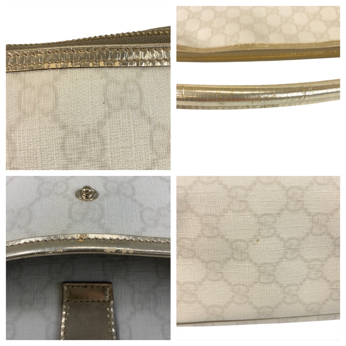 GUCCI Handbag 189898 GG Supreme Canvas white Handbag Women Used Authentic