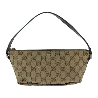 GUCCI Handbag 141809 GG canvas, leather Beige brown Handbag accessory pouch Sherry line Women Used Authentic