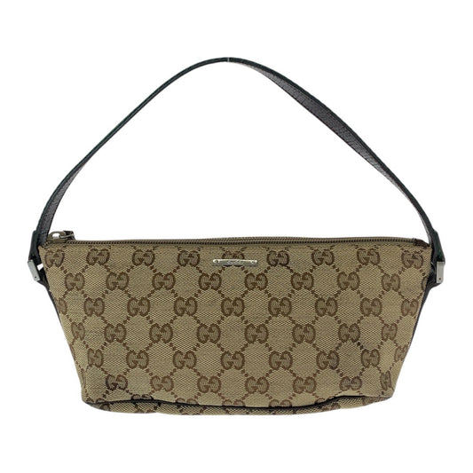 GUCCI Handbag 141809 GG canvas, leather Beige brown Handbag accessory pouch Sherry line Women Used Authentic