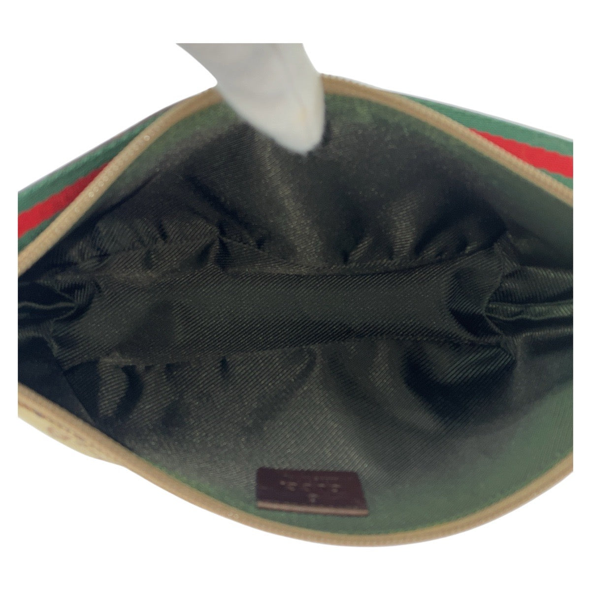 GUCCI Handbag 141809 GG canvas, leather Beige brown Handbag accessory pouch Sherry line Women Used Authentic