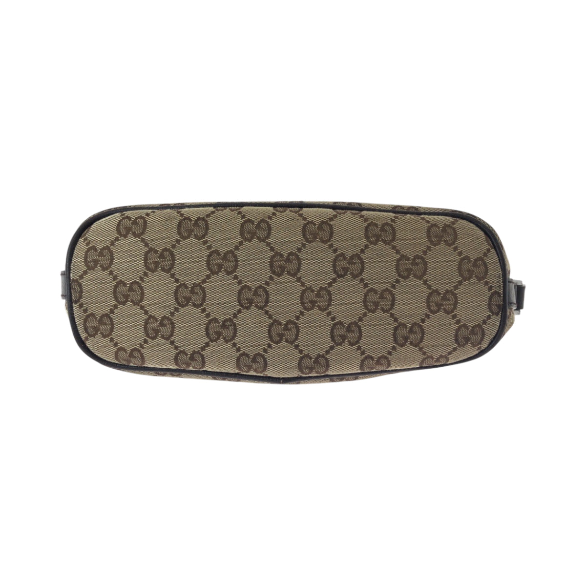 GUCCI Handbag 141309 GG canvas Beige Brown SilverMetal Handbag accessory pouch Sherry line Women Used Authentic