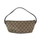 GUCCI Handbag 141309 GG canvas Beige Brown SilverMetal Handbag accessory pouch Sherry line Women Used Authentic
