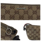 GUCCI Handbag 141309 GG canvas Beige Brown SilverMetal Handbag accessory pouch Sherry line Women Used Authentic