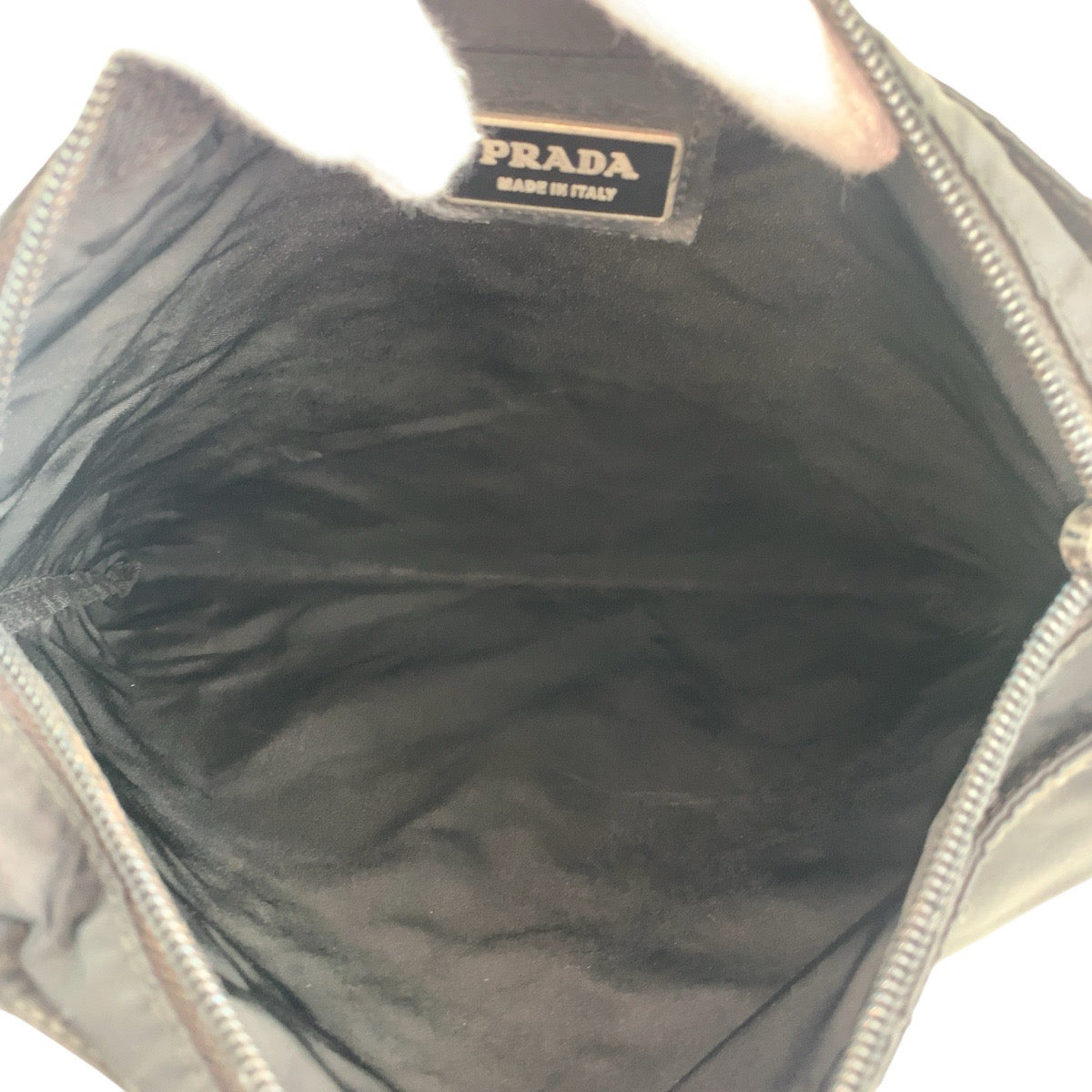 PRADA Shoulder Bag Nylon Black SilverMetal Shoulder Bag Messenger bag Test Triangle With logo Women Used Authentic