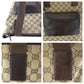 GUCCI Tote Bag 019 0401 GG canvas Beige Brown SilverMetal Tote Bag Shoulder Bag Women Used Authentic