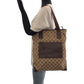 GUCCI Tote Bag 019 0401 GG canvas Beige Brown SilverMetal Tote Bag Shoulder Bag Women Used Authentic
