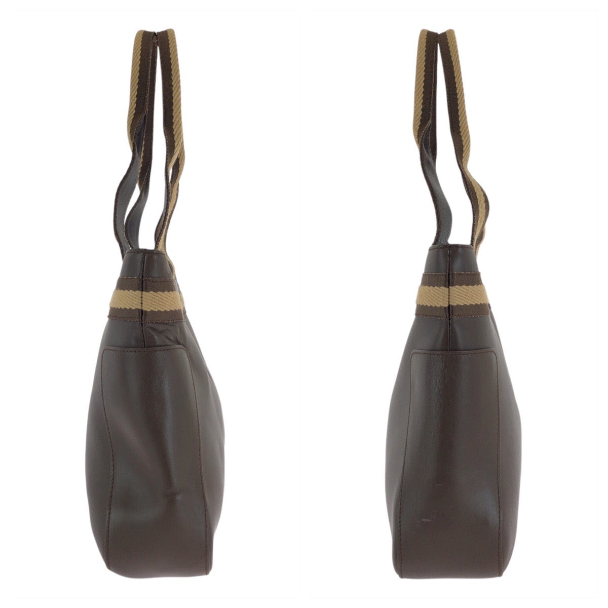 GUCCI Tote Bag 002 1135 leather Brown Tote Bag Shoulder Bag Sherry line Women Used Authentic