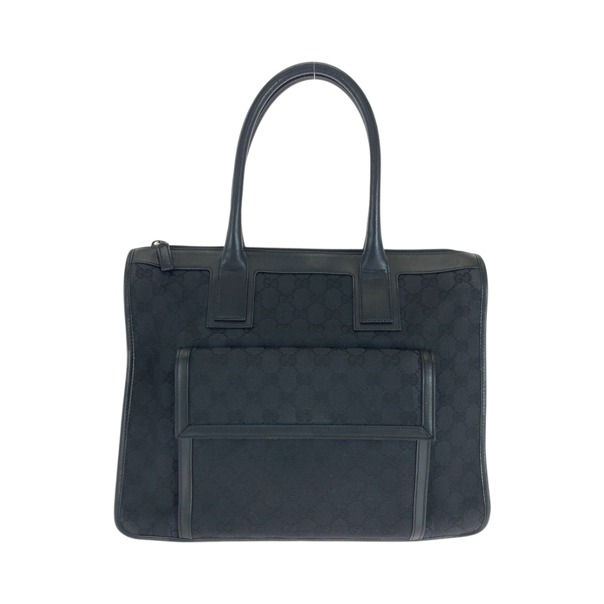 GUCCI Handbag 000 0854 GG canvas Black SilverMetal Handbag Shoulder Bag Women Used Authentic