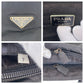 PRADA Shoulder Bag Nylon, Leather, Plastic black Test Triangle With logo Women Used Authentic