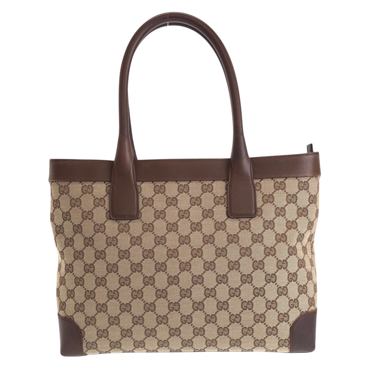 GUCCI Tote Bag 33890 GG canvas, leather Brown beige Tote Bag Shoulder Bag Women Used Authentic