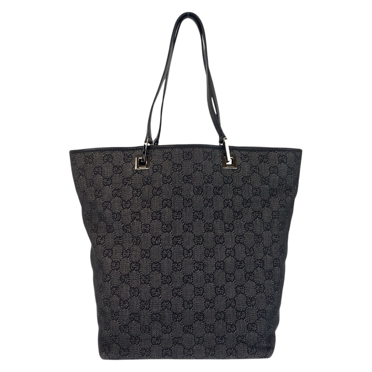 GUCCI Tote Bag 31243 GG canvas, leather black Tote Bag Shoulder Bag Women Used Authentic