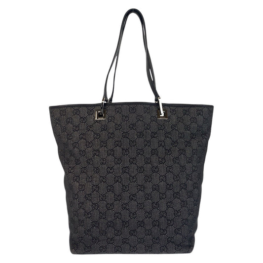 GUCCI Tote Bag 31243 GG canvas, leather black Tote Bag Shoulder Bag Women Used Authentic