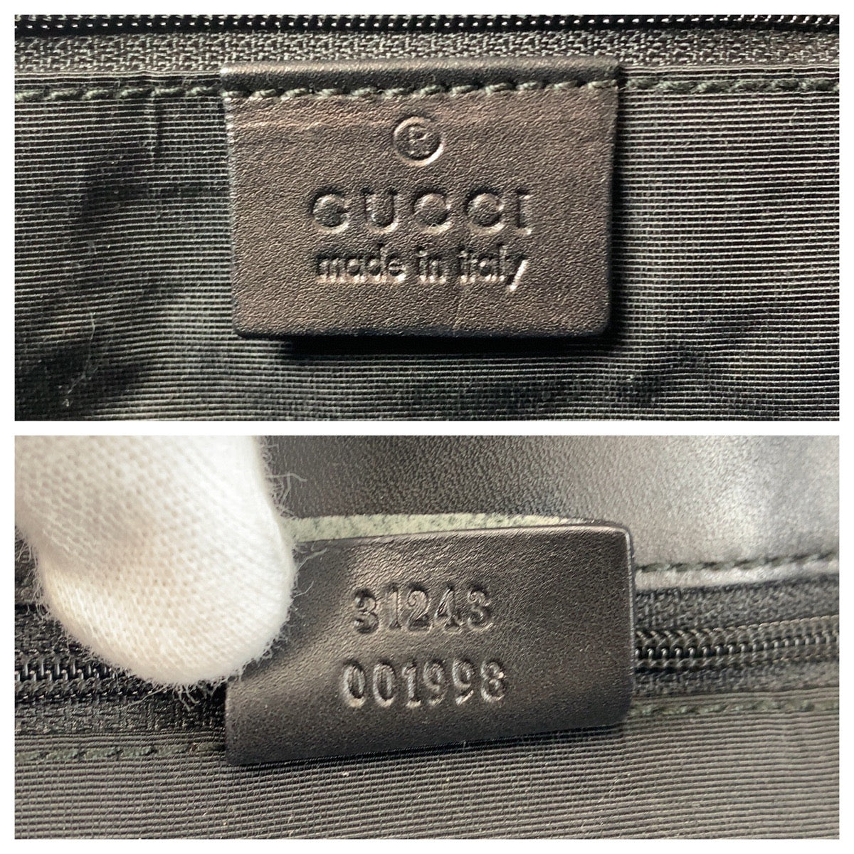 GUCCI Tote Bag 31243 GG canvas, leather black Tote Bag Shoulder Bag Women Used Authentic