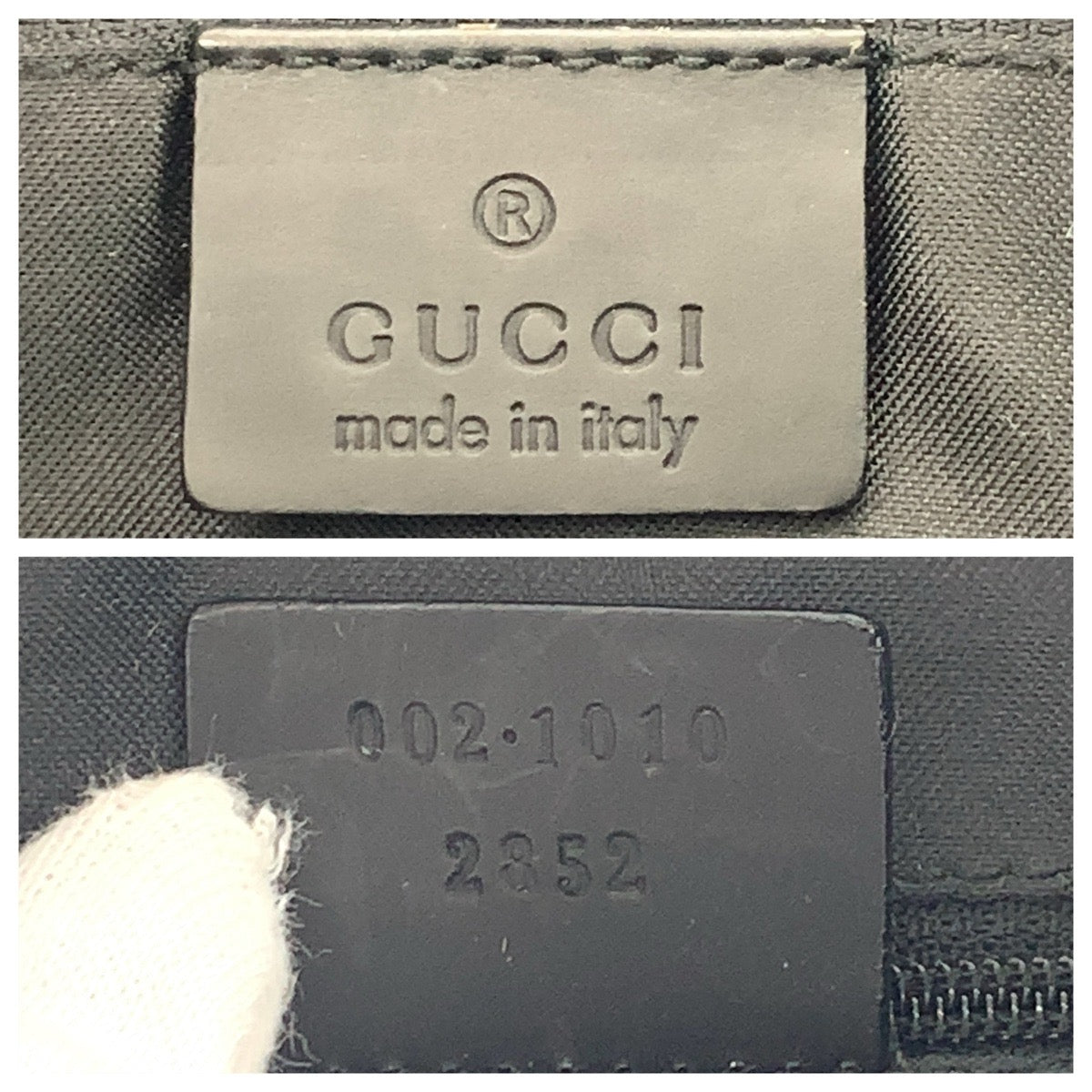 GUCCI Tote Bag 002 1010 GG canvas Black SilverMetal Tote Bag handbag Bamboo Women Used Authentic