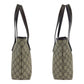 GUCCI Tote Bag 211138 GG Supreme canvas, leather beige Tote Bag Shoulder Bag Women Used Authentic