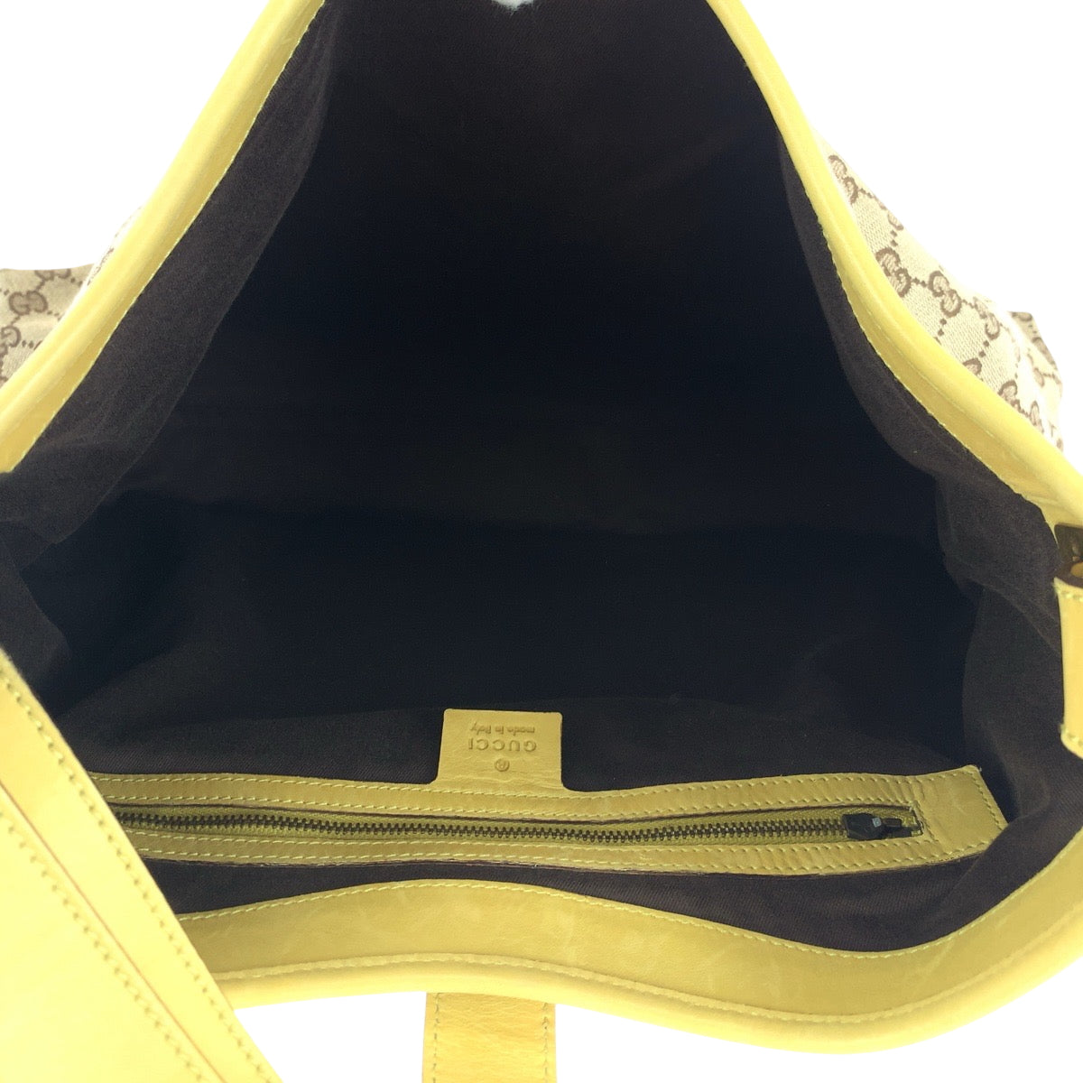GUCCI Shoulder Bag 109190 GG canvas Beige Yellow Gold Metal New Jackie