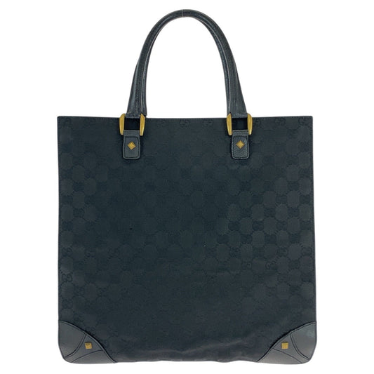 GUCCI Tote Bag 120898 GG canvas, leather black Tote Bag Shoulder Bag Studs Women Used Authentic