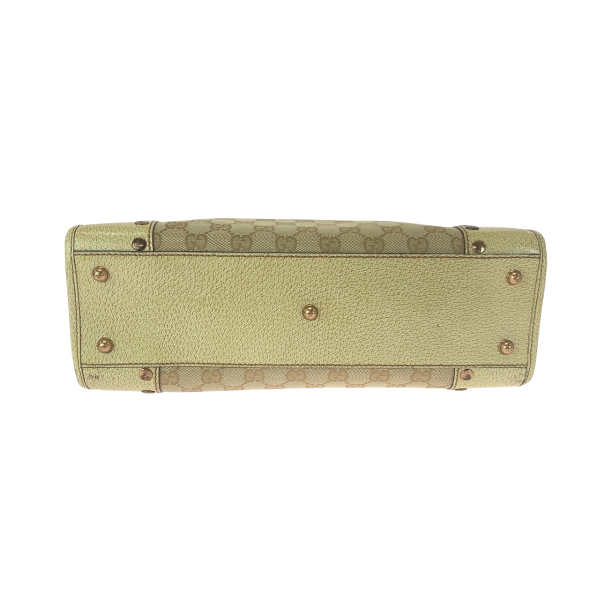 GUCCI Tote Bag 124260 GG canvas Beige Ivory Gold Metal Tote Bag Handbag Shoulder Bag Women Used Authentic