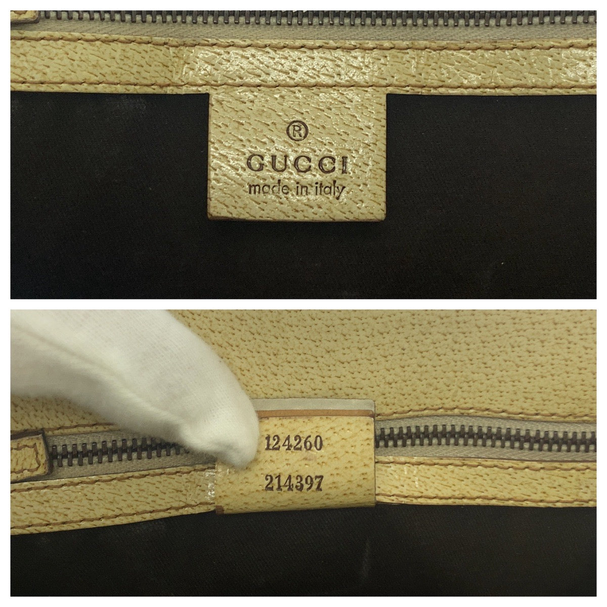 GUCCI Tote Bag 124260 GG canvas Beige Ivory Gold Metal Tote Bag Handbag Shoulder Bag Women Used Authentic