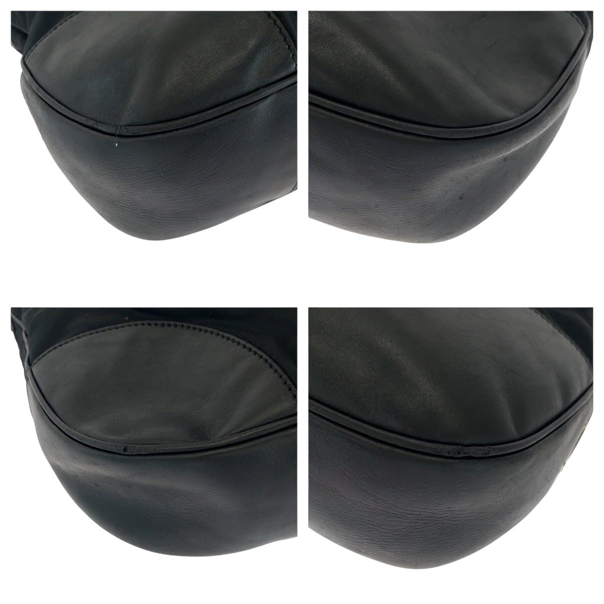 PRADA Shoulder Bag Nylon Black SilverMetal Test Triangle With logo