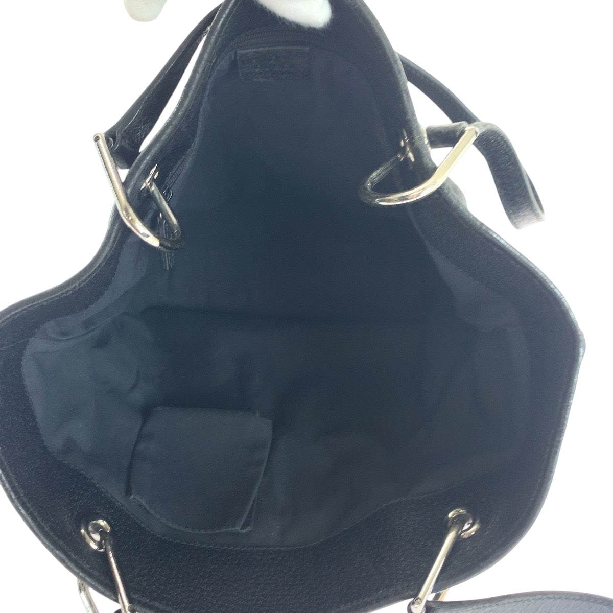 GUCCI Tote Bag 10836 GG canvas Black SilverMetal Tote Bag Shoulder Bag Women Used Authentic