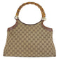 GUCCI Tote Bag 137395 GG canvas, leather Brown Tote Bag handbag Bamboo Women Used Authentic