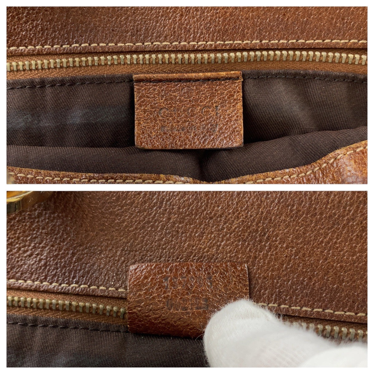 GUCCI Tote Bag 137395 GG canvas, leather Brown Tote Bag handbag Bamboo Women Used Authentic
