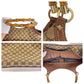 GUCCI Tote Bag 137395 GG canvas, leather Brown Tote Bag handbag Bamboo Women Used Authentic