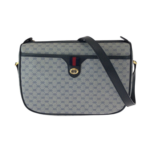 GUCCI Shoulder Bag 89 02 077 GG Supreme Canvas gray Shoulder Bag pochette Old Gucci Women Used Authentic