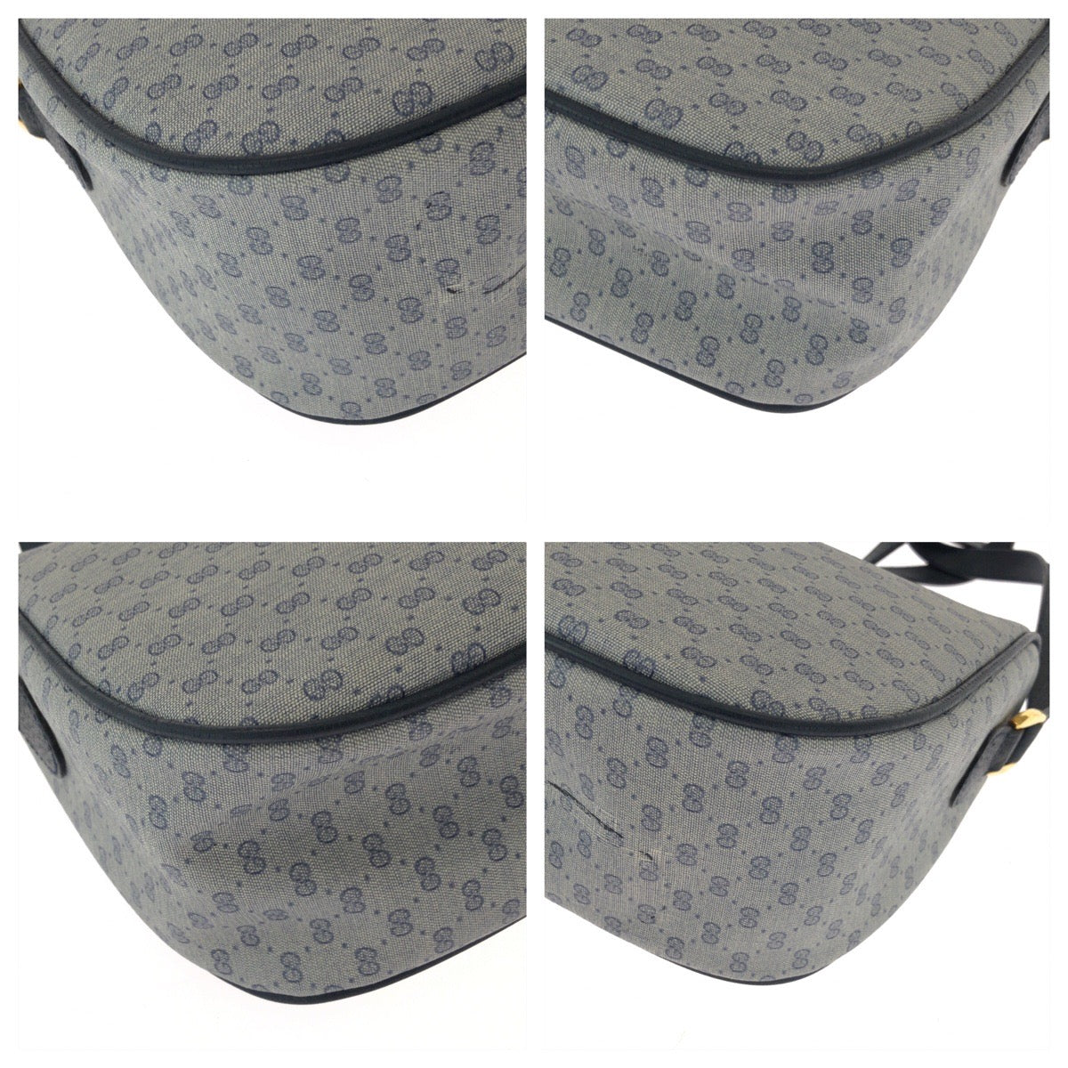 GUCCI Shoulder Bag 89 02 077 GG Supreme Canvas gray Shoulder Bag pochette Old Gucci Women Used Authentic