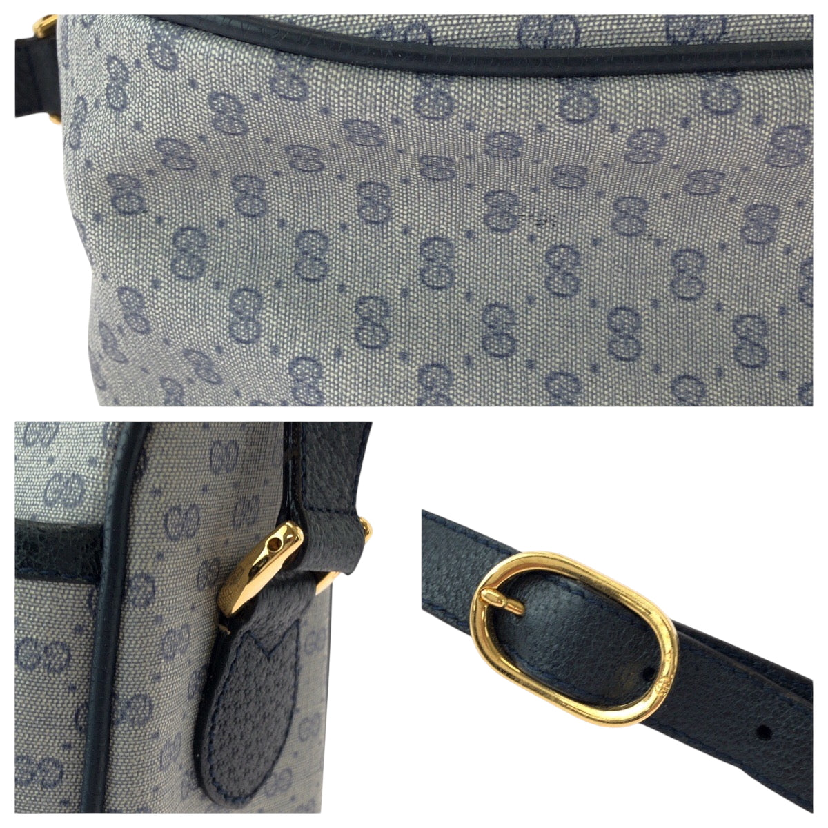 GUCCI Shoulder Bag 89 02 077 GG Supreme Canvas gray Shoulder Bag pochette Old Gucci Women Used Authentic