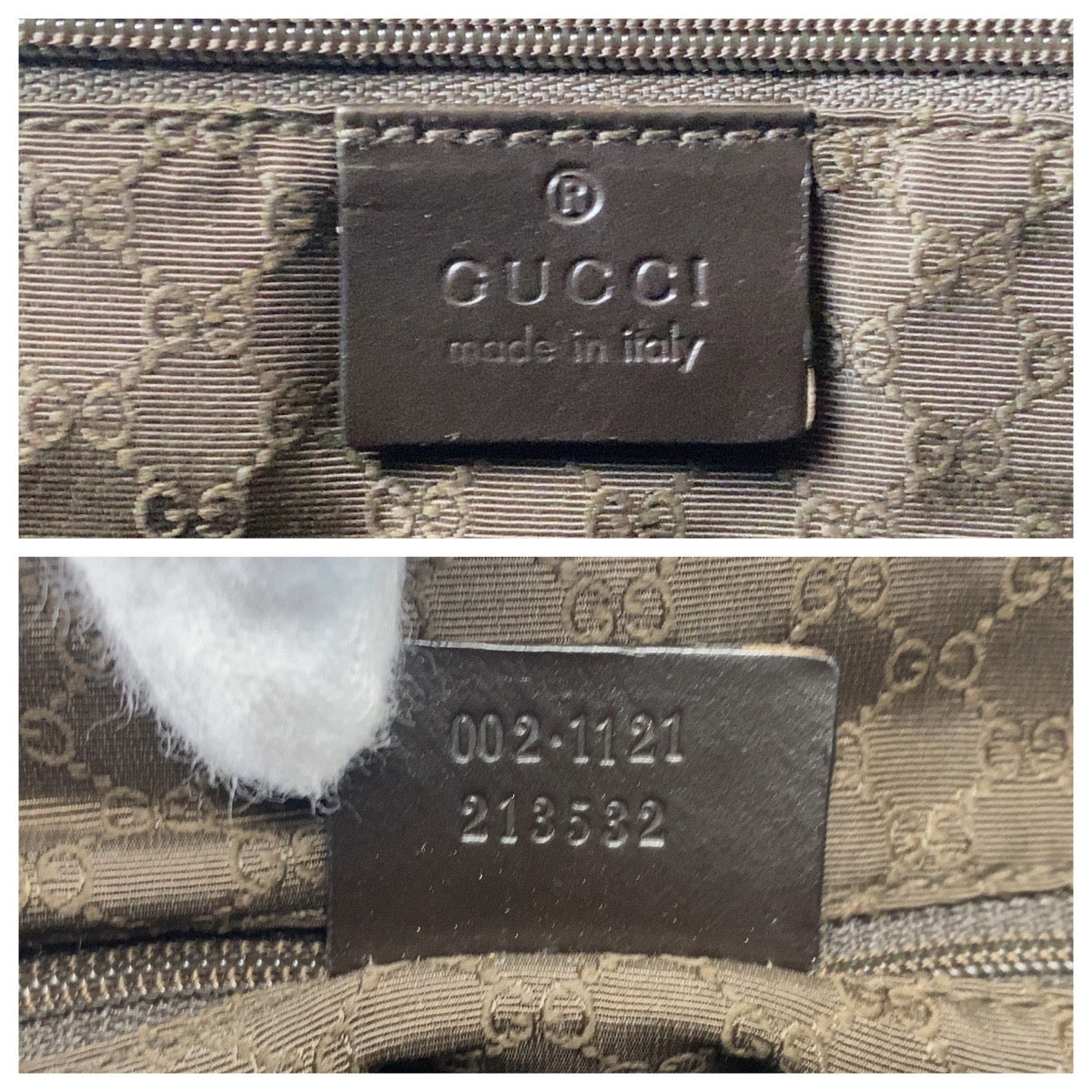 GUCCI Tote Bag 002 1121 Canvas, Leather beige Sherry line Women Used Authentic