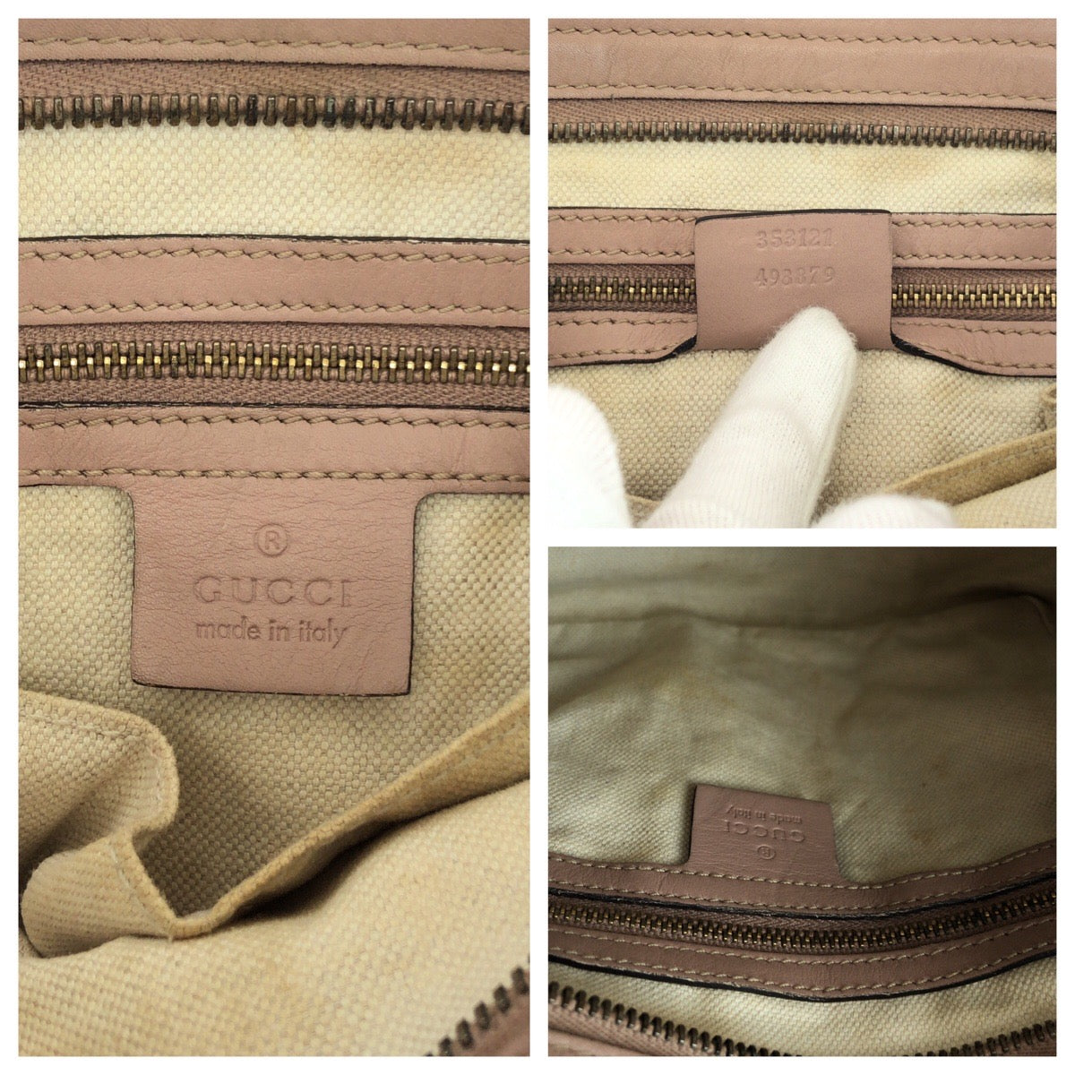 GUCCI Shoulder Bag 353132 leather pink Shoulder Bag Handbag 2way Guccisima Women Used Authentic