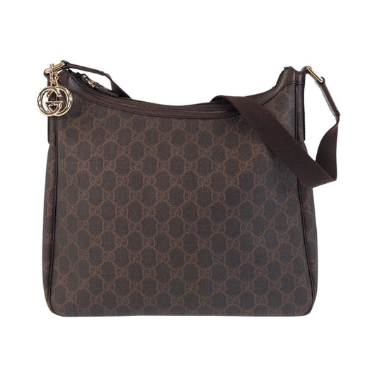 GUCCI Shoulder Bag 264219 GG Supreme Canvas Brown Gold Metal Shoulder Bag Messenger bag Women Used Authentic