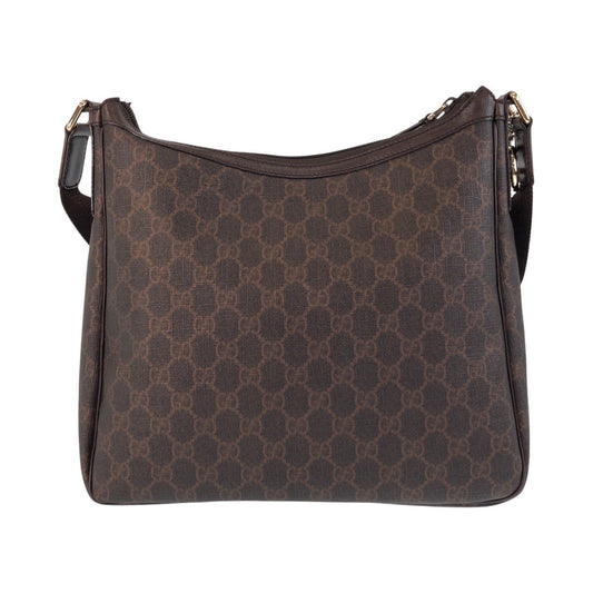 GUCCI Shoulder Bag 264219 GG Supreme Canvas Brown Gold Metal Shoulder Bag Messenger bag Women Used Authentic